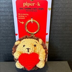 Piper K Hedgehog 🦔 Bag Charm/Key Chain with Red Heart ❤️